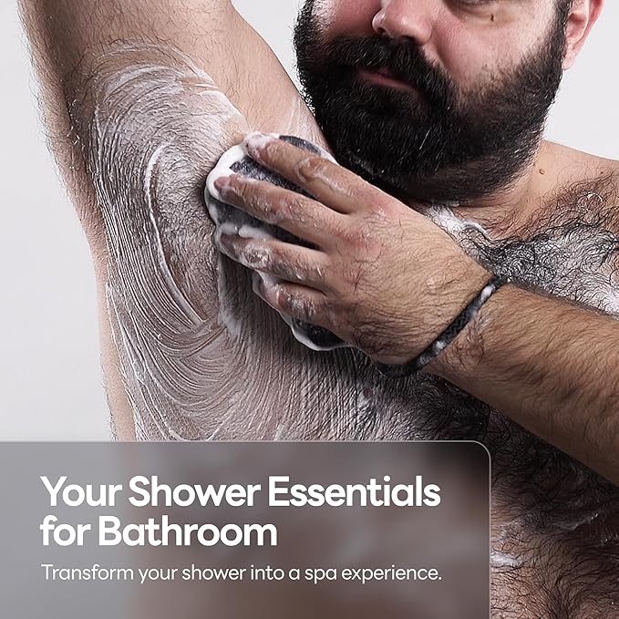 Caveem's Exfoliating Glove (2 Pack) & Soft Soap Bag (2 Pack) – Deep and Gentle Exfoliation for Remove Dead Skin