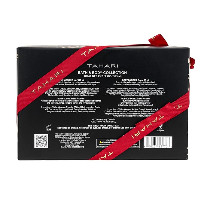 Tahari Vanilla Jasmine Spa Gift Set for Women – Luxurious Bath Kit with Body Lotion, Body Wash, Hand Cream & Body Mist – Perfect SelfcareGifts for Women (Midnight Floral)