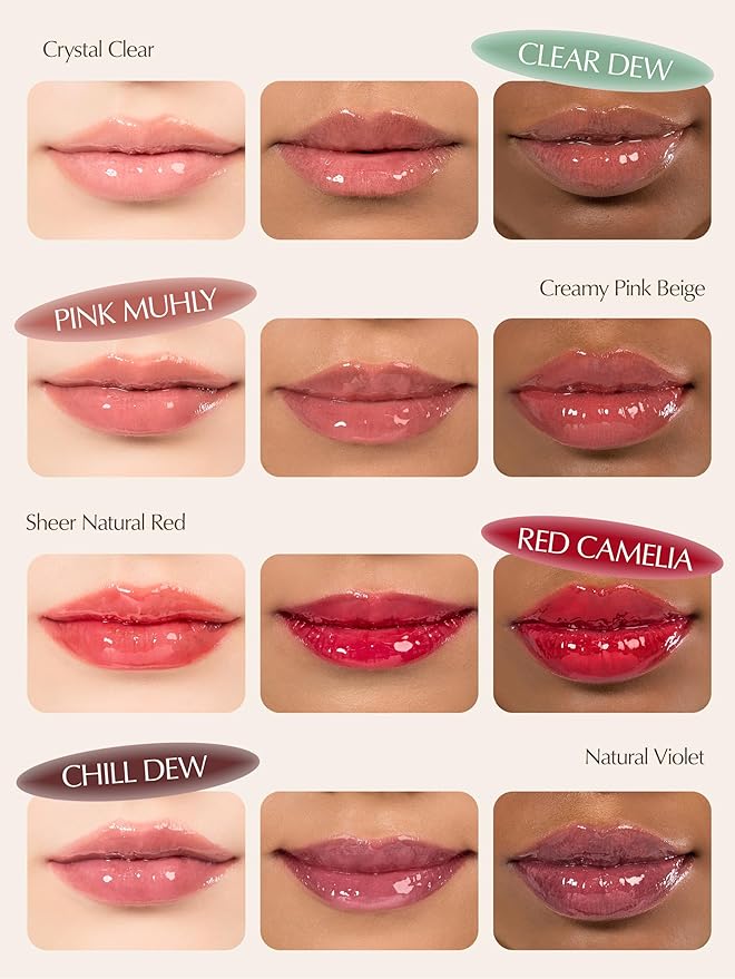 Natural Bloom Korean Lip Oil Serum 0.14 fl oz | Moisturizing Lip Booster Plumping Oil Tint Serum Enriched w/Camellia & Safflower Oils | Non-Irritating Color Changing Lip Oil (Pink Muhly)