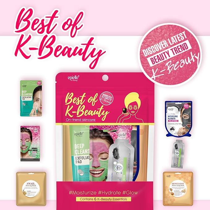 Epielle Skincare Beauty Kit - Best Of K-beauty Kit | Korean Beauty, Korean Skincare | All in one Kit, Gift Set, Beauty Gift, Spa Day, Easter Gifts (1pk, Best Of K-Beauty Kit)