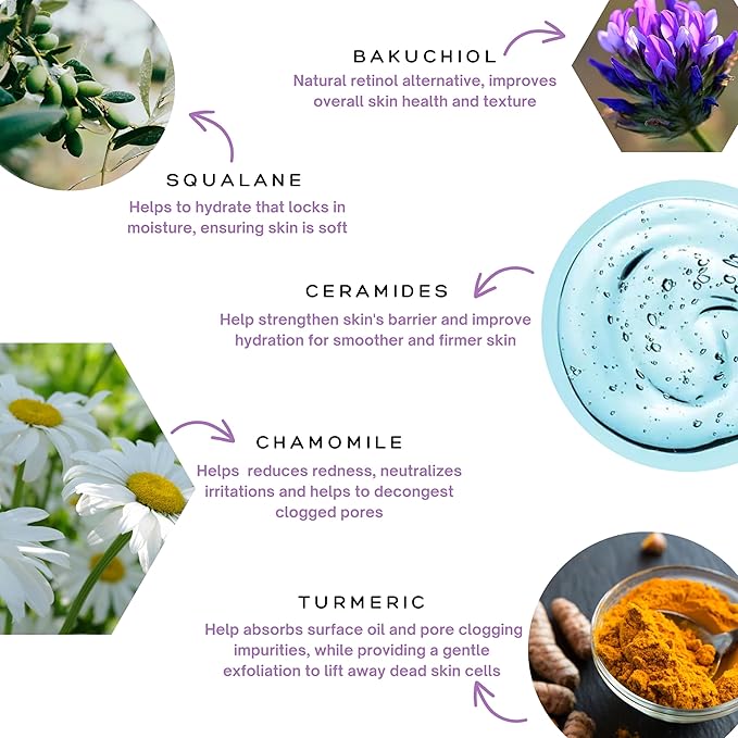 Spa Sciences - Retinol Serum - Made in the USA - Revitalizing Formula - With Bakuchiol, Turmeric, and Chamomile - Revive, Firm, Brighten - Vegan - For Sensitive Skin and All Skin Types - 1oz