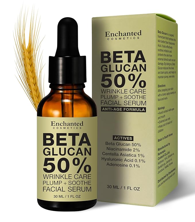 50% Beta Glucan Serum | Mothers Day Gifts for Mom | Anti-Aging, Plumping for Dry Skin, Fine Lines, Wrinkles, Dark Spots | Niacinamide, Centella, Hyaluronic Acid | Korean Skincare | Non-Greasy