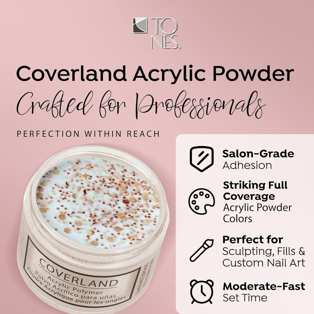Tones Coverland Acrylic Nail Powder "Pumpkin Spice" - Limited Edition Acrylic Powder for Nail Design, Sculpting, and Masking Nail Bed Imperfections - Professional Acrylic Nail Supplies - (1.5 Oz)
