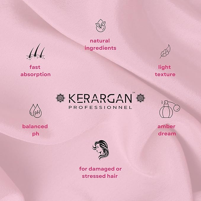 KERARGAN - Ultra Repairing Keratin Hair Serum for Damaged Hair - Protective, Smoothing - Natural Oils of Castor, Macadamia, Argan - Sulfate-Free, Non-GMO, No Mineral Oil - 3.4 Fl oz
