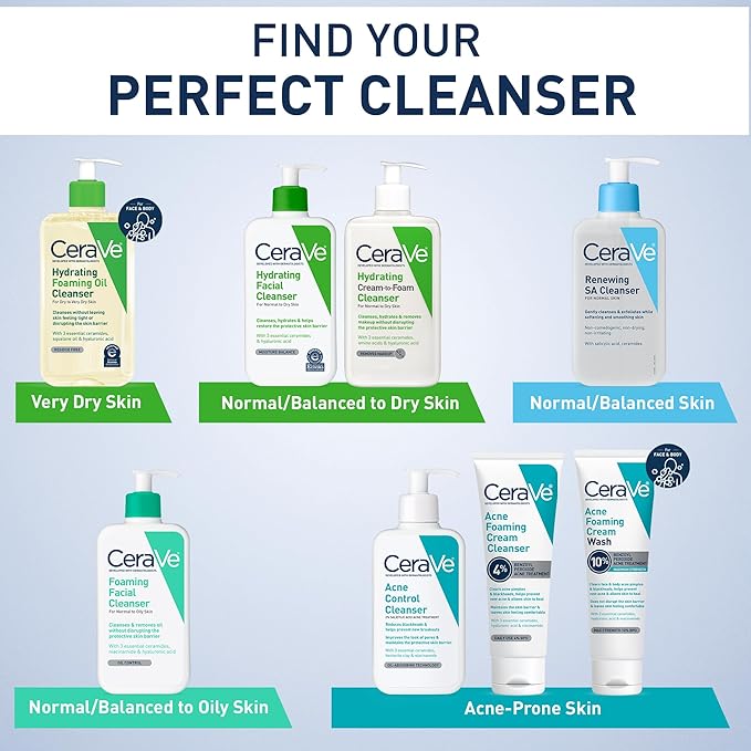 CeraVe Hydrating Foaming Oil Cleanser, Moisturizing Oil Cleanser for Face & Body, Squalane Oil + Hyaluronic Acid + Ceramides, For Dry to Very Dry Skin, Fragrance Free & Residue Free, 19 FL Oz