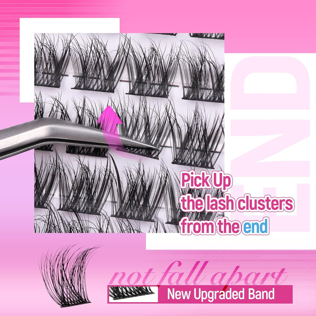 Ruairie Lash Clusters Wispy Eyelash Cluster Eyelash Extensions 154pcs Full Volume Cluster Lashes 8-16MM D-Curly Individual Lashes DIY Lash Extensions Natural Eye Lash Clusters