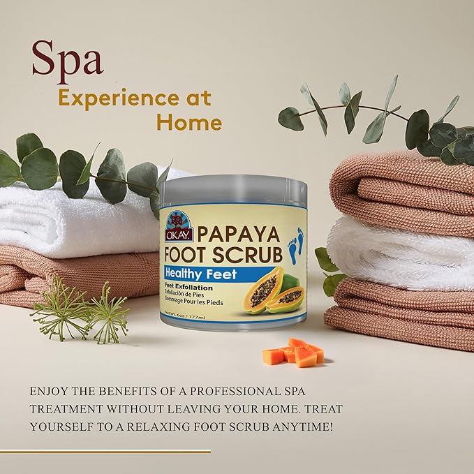 OKAY Papaya Foot Scrub 6oz / 177ml