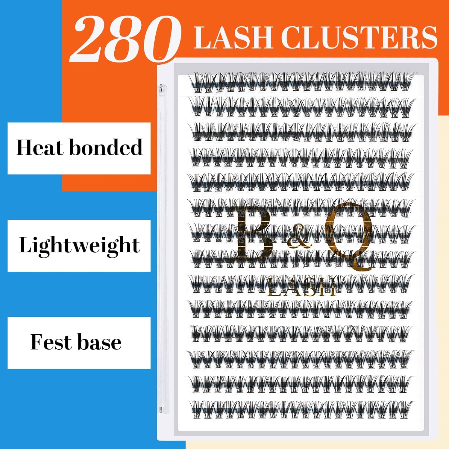 B&Q Lash Clusters 30D-D-9-16MIX 280 Clusters Manga Lashes False Eyelash Lash Extensions Individual Lashes Cluster DIY Eyelash Extensions at Home (30D-D,9-16MIX)