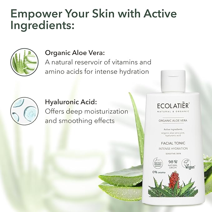 Facial Foam Cleanser, Tonic & Serum Bundle - Organic Aloe Vera & Argana - Hydrating, Nourishing, & Anti-Aging Skincare Set for All Skin Types, Vegan & Natural