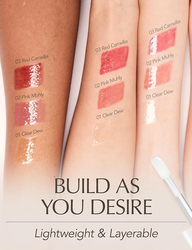 NATURAL LIP OIL - Dohwa Set, Gift Set, Powerful glow lip oil serum - Nourishing & Protecting lip care that naturally brings out own colors with camellia seed oil. 0.14 FL. Oz (Set of 3), Red