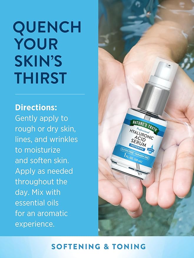 Nature's Truth Hyaluronic Acid Serum for Skin | 1 fl oz | Topical Liquid
