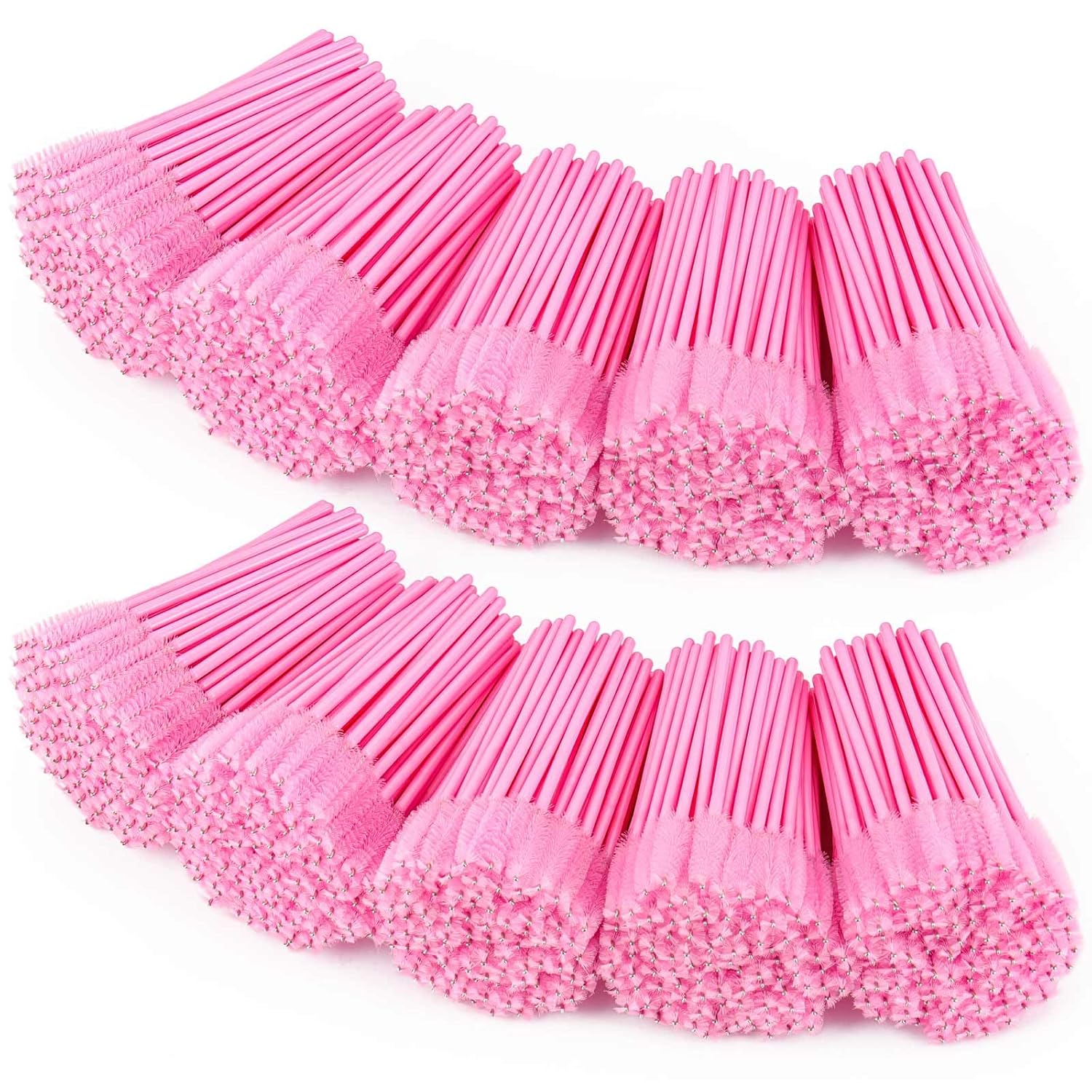 1000 Disposable Mascara Wands Eyelash Brushes Spoolies for Eyebrow Eye Lash Extension Pink