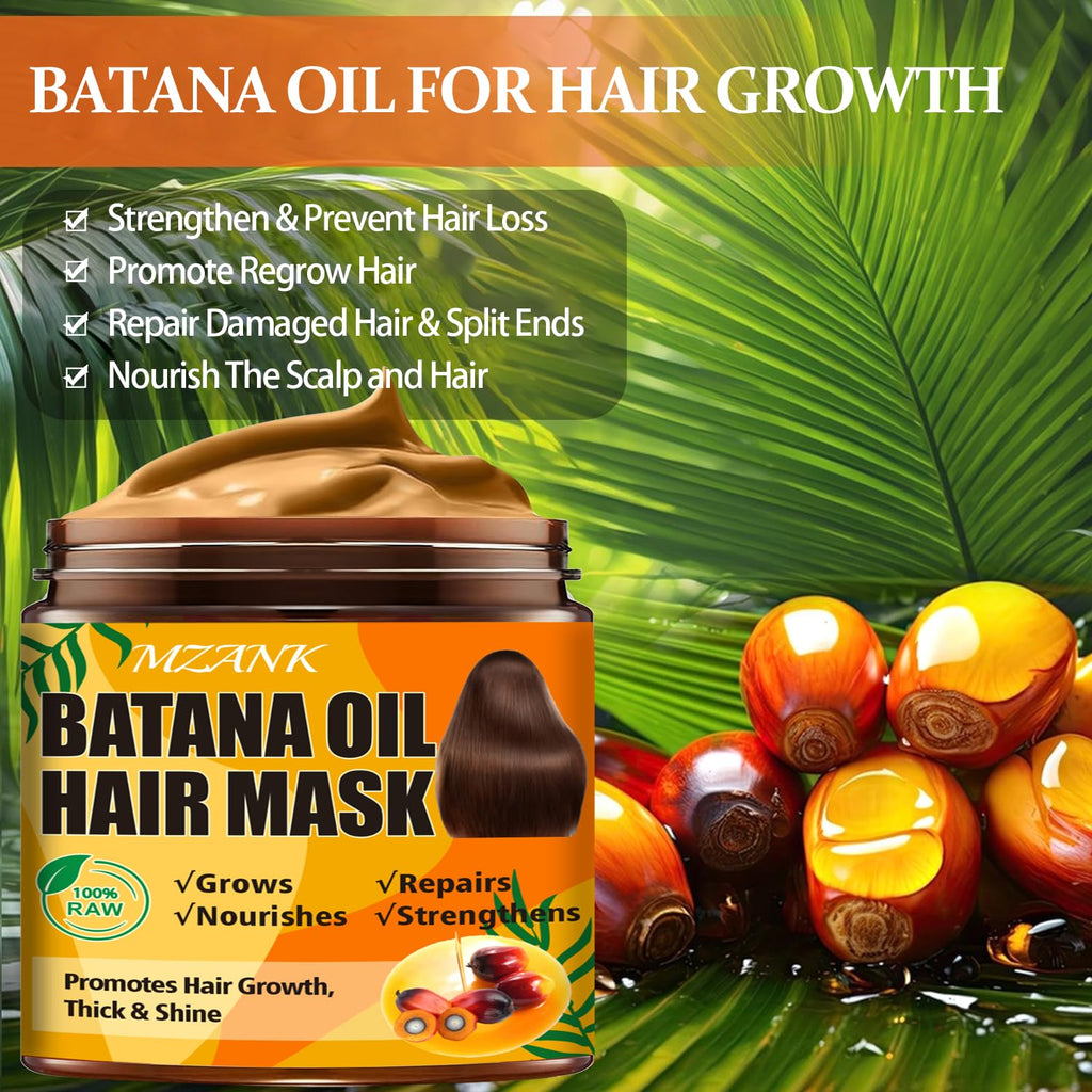Batana Oil for Hair Growth & Keratin Hair Treatment Serum,Batana Hair Mask for Damaged Hair and Growth,40 Capsules Leave-in Hair Oil Anti Frizz Hair Conditioner Serum