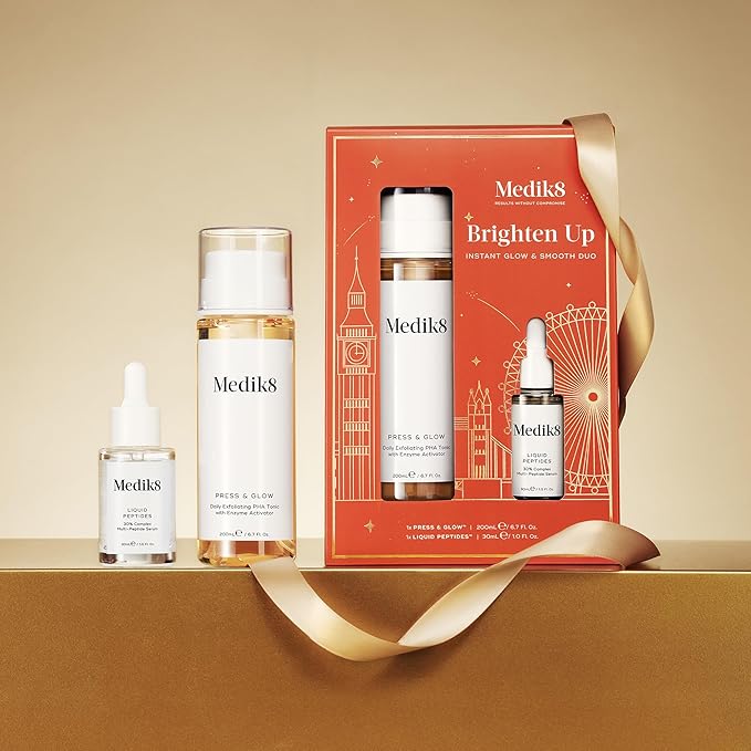Medik8 Serum Tonic Duo - Liquid Peptides - Gentle, Cleansing Exfoliant Toner - Smoothing, Firming Multi Peptide Serum - 2 pc