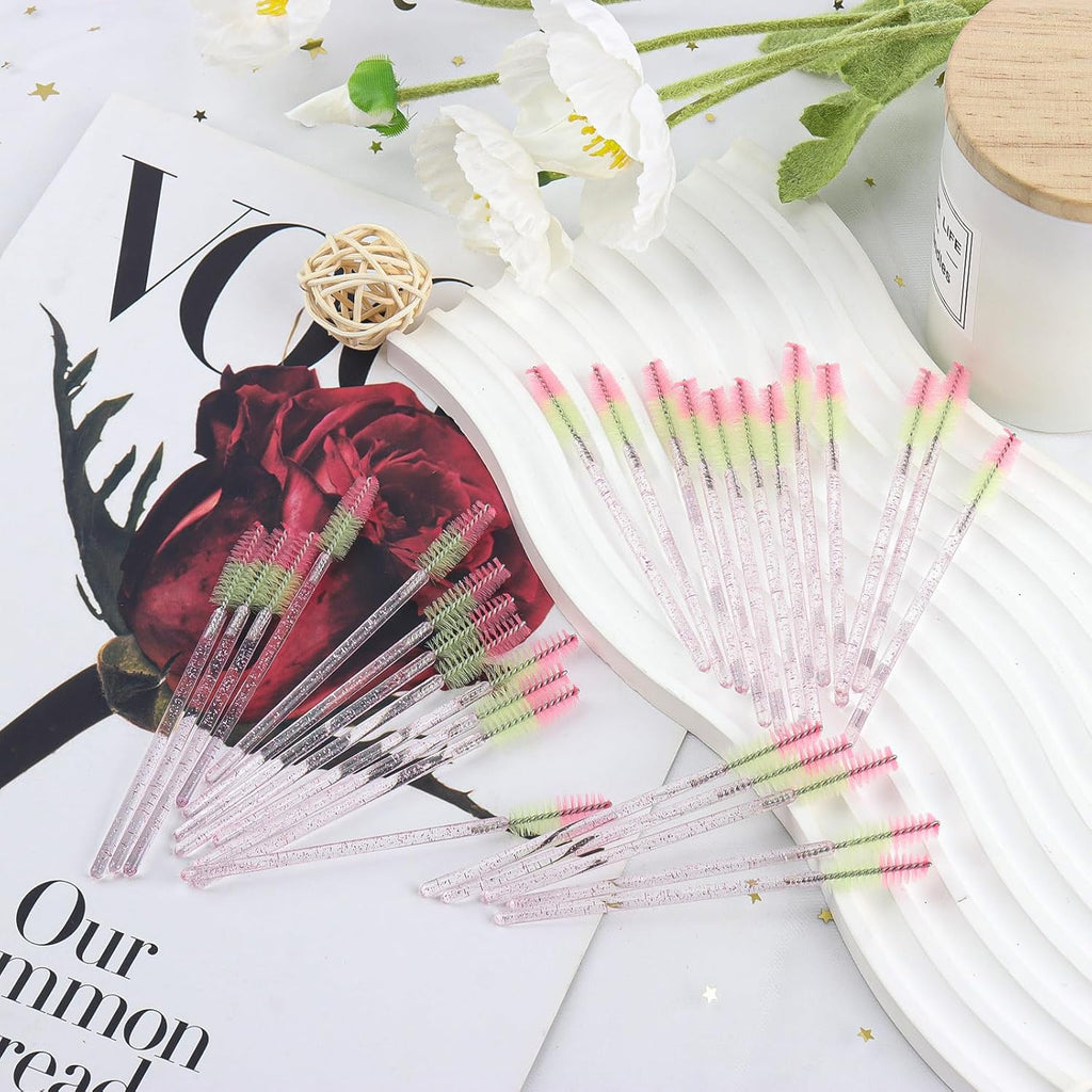 300PCS Disposable Mascara Wands Spoolie Brush Crystal Eyebrow Brushes Eyelash Extension Applicator Makeup Kits