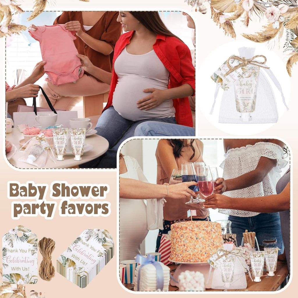 48 Sets Boho Baby Shower Hand Cream Gifts Baby Shower Party Favors for Guests Baby Girl Hand Cream Gift Bulk Travel Size Hand Lotion Set for Guest
