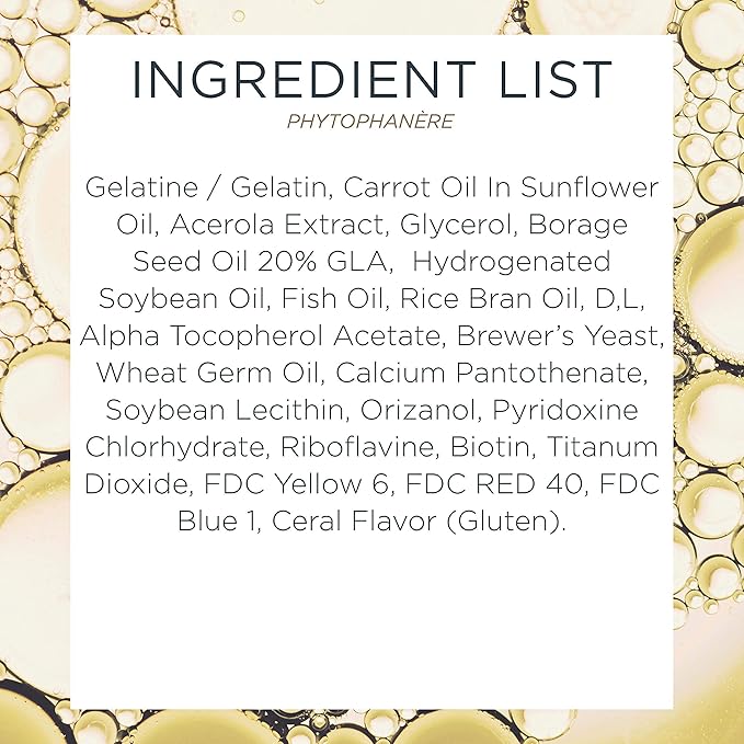 PHYTO Phytophanère 100% Natural Hair Loss Thinning Dietary Supplement, 4-Month Supply,Capsule, 120 Count (Pack of 2)