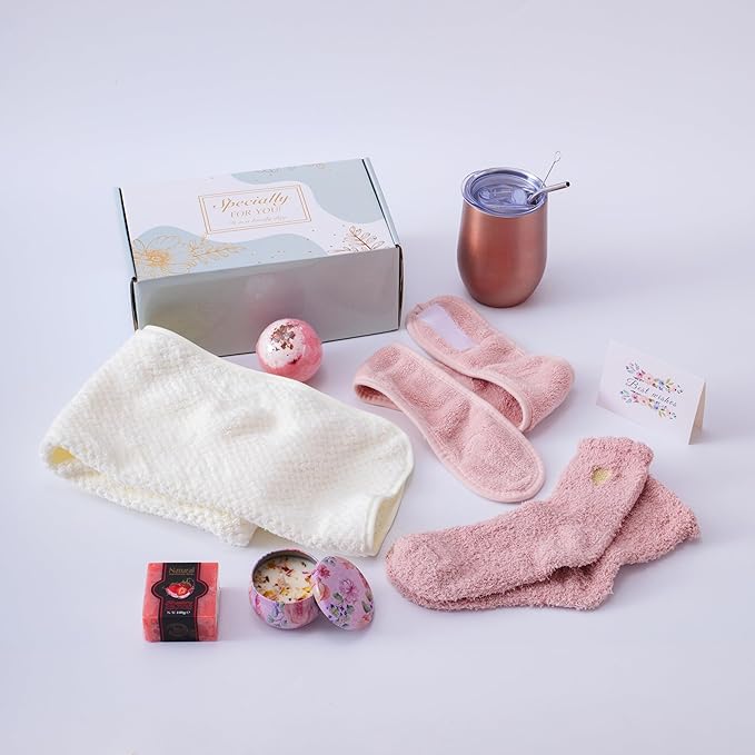 Spa Gift Baskets for Women,Luxury Self Care Gifts for Mom,Get Well Soon Gifts for Friend,Thank You Relaxing Box Gifts for Women 20th,30th,40th,50th,60th 70th 75th Birthday,Anniversary