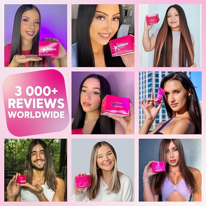HAIR MASK FOR DAMAGED HAIR BRAZILIAN BONDOX TREATMENT 8.8oz Thermal Activated Mask for Dry Frizzy Hair | Formaldehyde Free Cruelty Free,Results for up to 1-3 months, Almond Hair Oil, Collagen seaweed