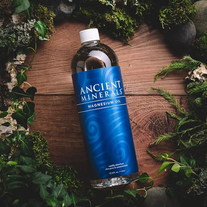 Ancient Minerals Magnesium Oil Refill Bottle, high Concentration Topical Genuine Zechstein Magnesium Chloride Topical Magnesium (33oz)