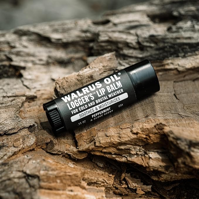 WALRUS OIL - Logger's Lip Balm, 6-Pack, 100% Vegan and Beeswax-Free, Made with Candelilla Wax, Coconut Oil, Jojoba Oil, and Natural Ingredients.