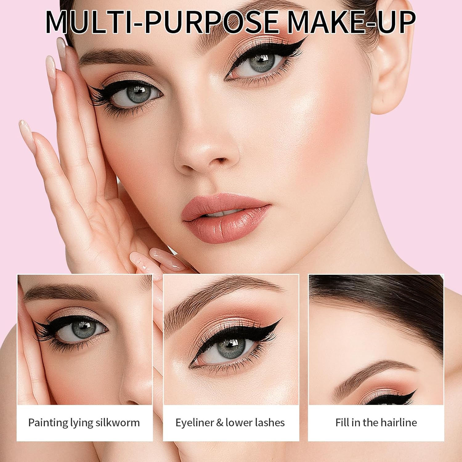 Microblading Eyebrow Pencils for Women - Eyebrow Pen 2-in-1 Dual-Ended Eye Brow Pencil with Precise 2-Fork-Tip & Brush-Tip Waterproof Eyebrow Pen for Hair-Like Brows, Last All Day, Light Brown