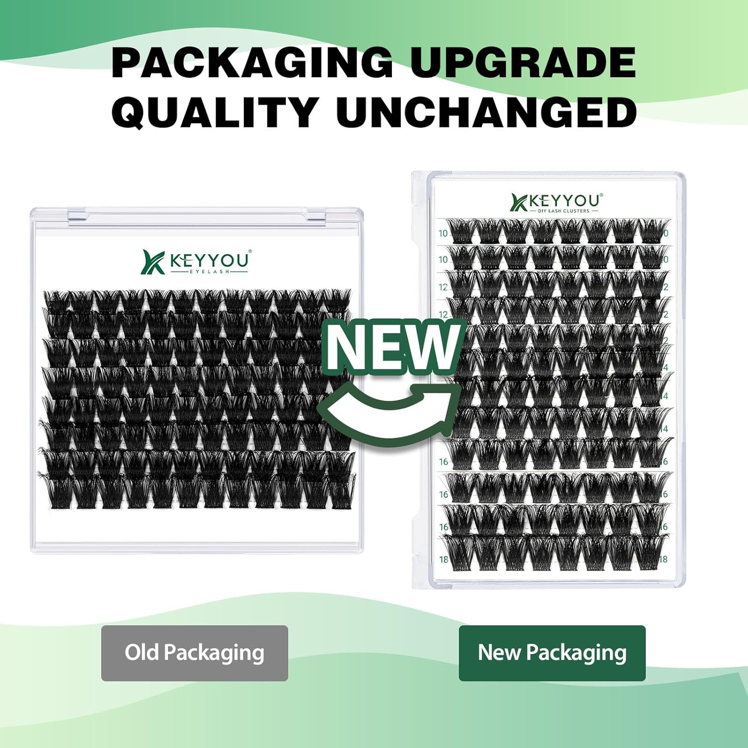 Lash Clusters 96pcs Individual Lashes Y02 D Curl 10-18MIX Cluster Lashes KEYYOU Volume Wispy Lash Extension Soft&Comfortable Easy DIY at Home(Y02,D-10-18MIX)