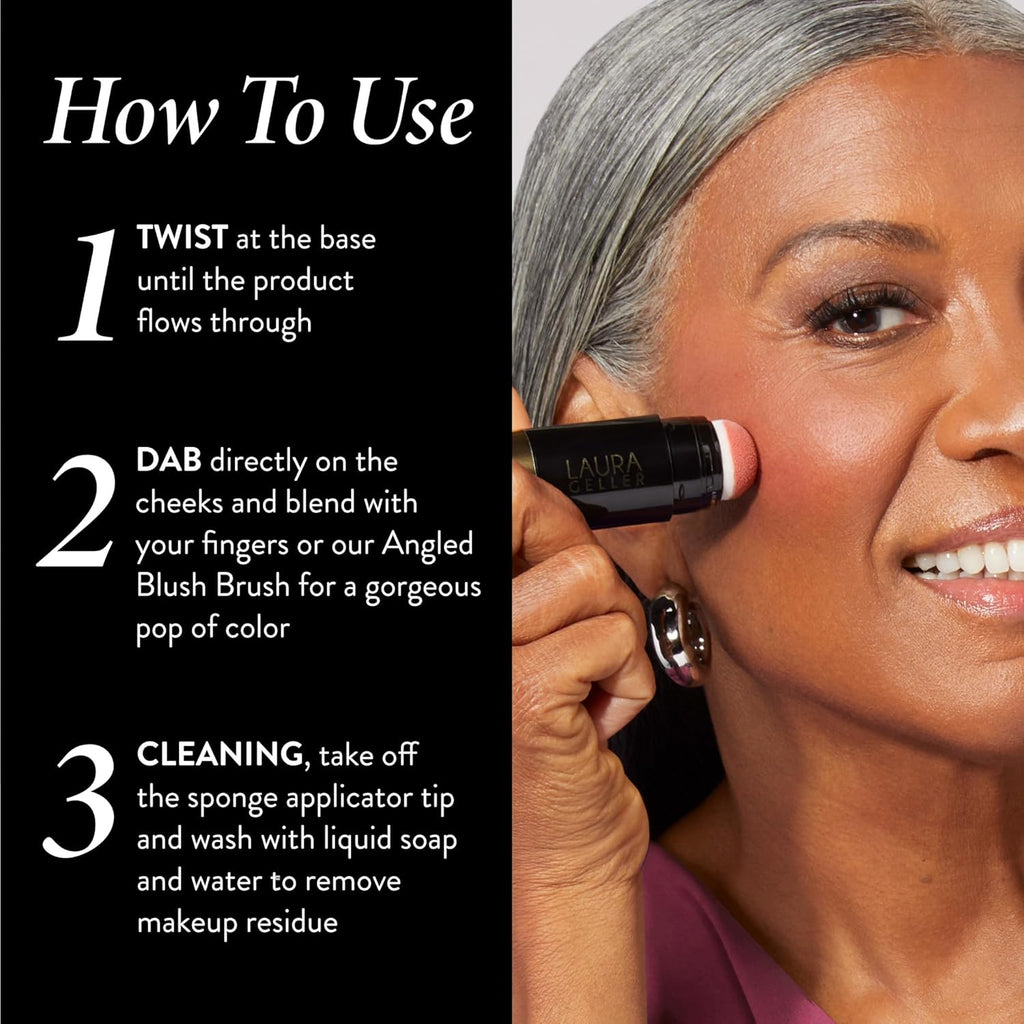 LAURA GELLER NEW YORK Serum Blush Tint, Lightweight Liquid Blush for Cheeks, Weightless Watercolor Sheer Finish, Graceful Guava