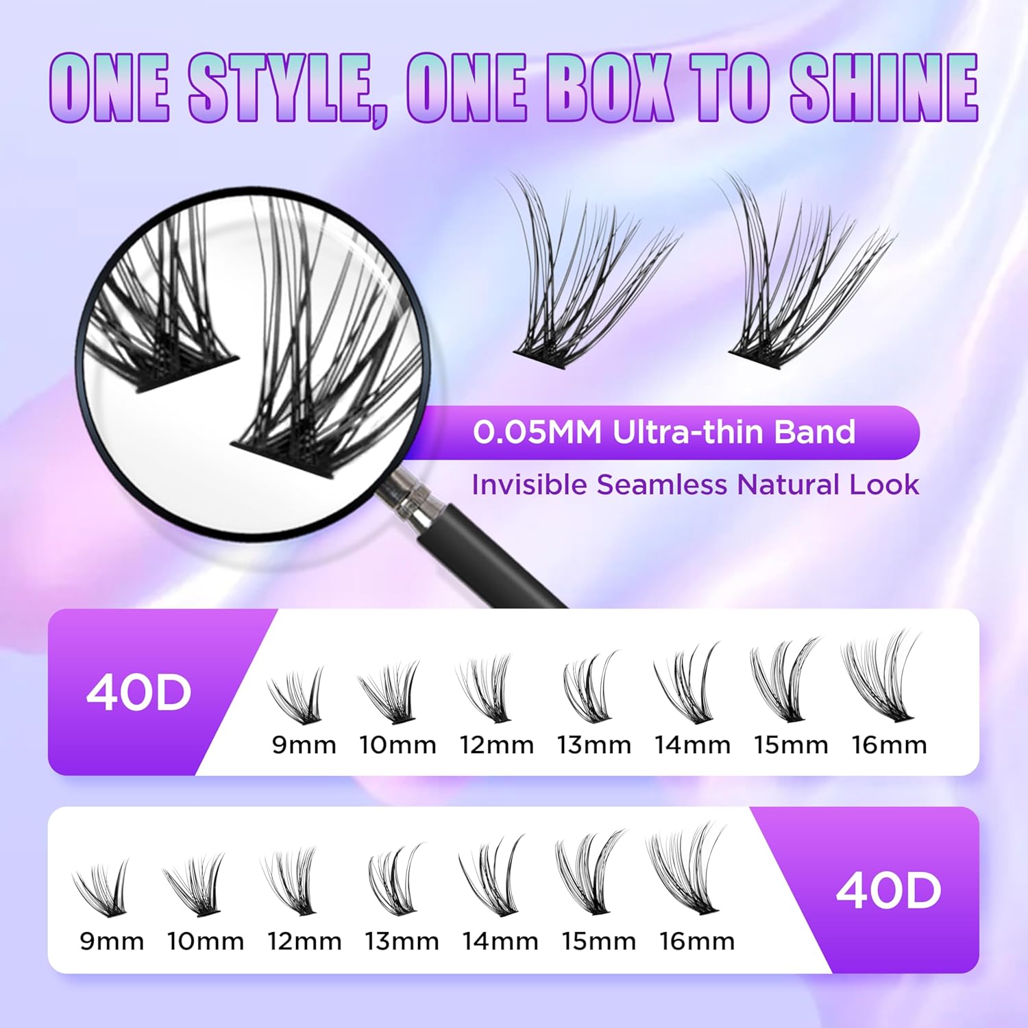 Lash Extension Kit DIY Lash Clusters Kit Eyelash Extensions Individual Lashes Extensions with (Lash Bond,Seal,Tweezers,280Pcs,40D, 0.07D 9-16mm)