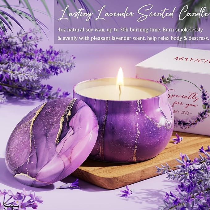 MAYICIVO 10PCS Relaxing Spa Gift Basket for Women, Lavender Self Care Gifts, Birthday, Christmas, Valentine's Day Gifts for Her