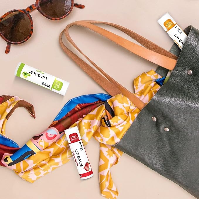 Dmsky DMSKY 30 Pack Lip Balm, Natural Lip Balm Bulk with Vitamin E and Coconut Oil 15 Flavors, Lip Care Product, Moisturizing Soothing Chapped Lips