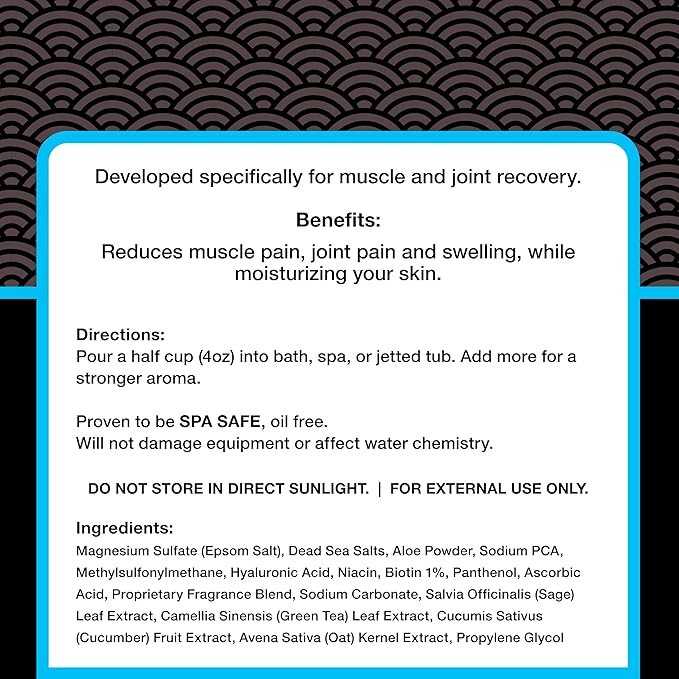 Relax Spa & Bath, Epsom & Dead Sea Salts, Aromatherapy Bath Salts for Hot Tub, Bath, or Spa, Infused with Magnesium, Rebuild Athletic Soak Therapy