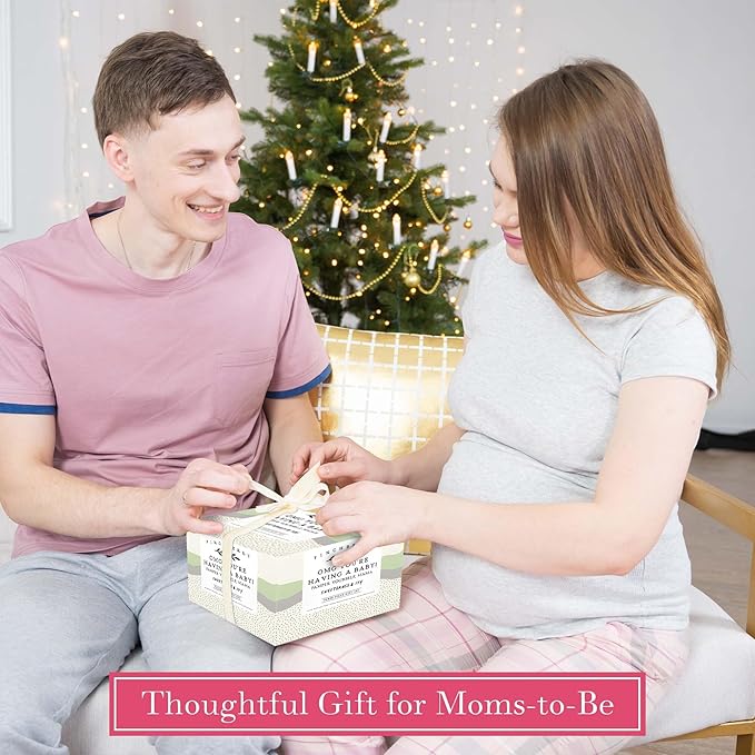 FinchBerry 3-Piece Gift Set - OMG You're Having a Baby! - Baby Shower Gift, New Mom Care Package for Sister, Wife, Friends & Family - With Handmade Soap (4.5 oz), Bath Soak (20 oz) & Hand Cream (1 oz)
