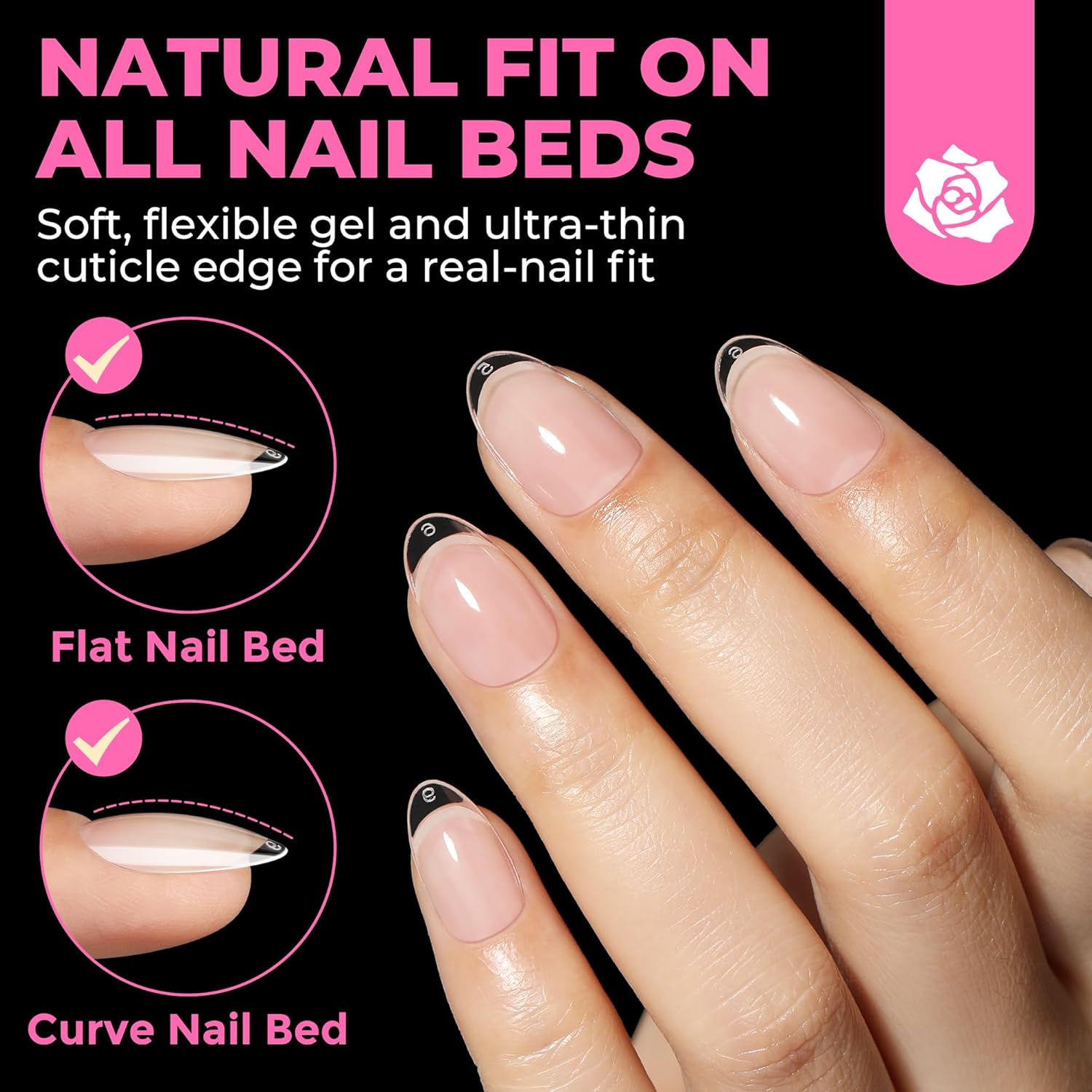 UNA GELLA Short Oval Almond Fake Nails 504pcs Press on Nails Pre-shape Short Almond Round Gel Nail Tips for Full Cover Acrylic False Nails For Nail Extension Home DIY Salon 12 Sizes False Gelly Tips