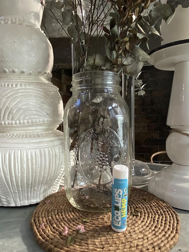 Eco Lips Organic Hemp Lip Balm with Beeswax, Coconut Oil, Vitamin E to Soothe Chapped Lips. 100% Plastic-Free Plant Pod Packaging (Coconut, 6-Pack)