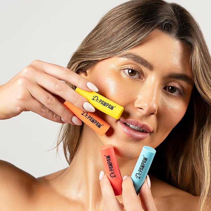 Dr. PawPaw Original and Tropical Balms - Hydrating Lip Balm Moisturizers with Aloe Vera for Deep Nourishment - Castor Oil Enriched - 4 pc