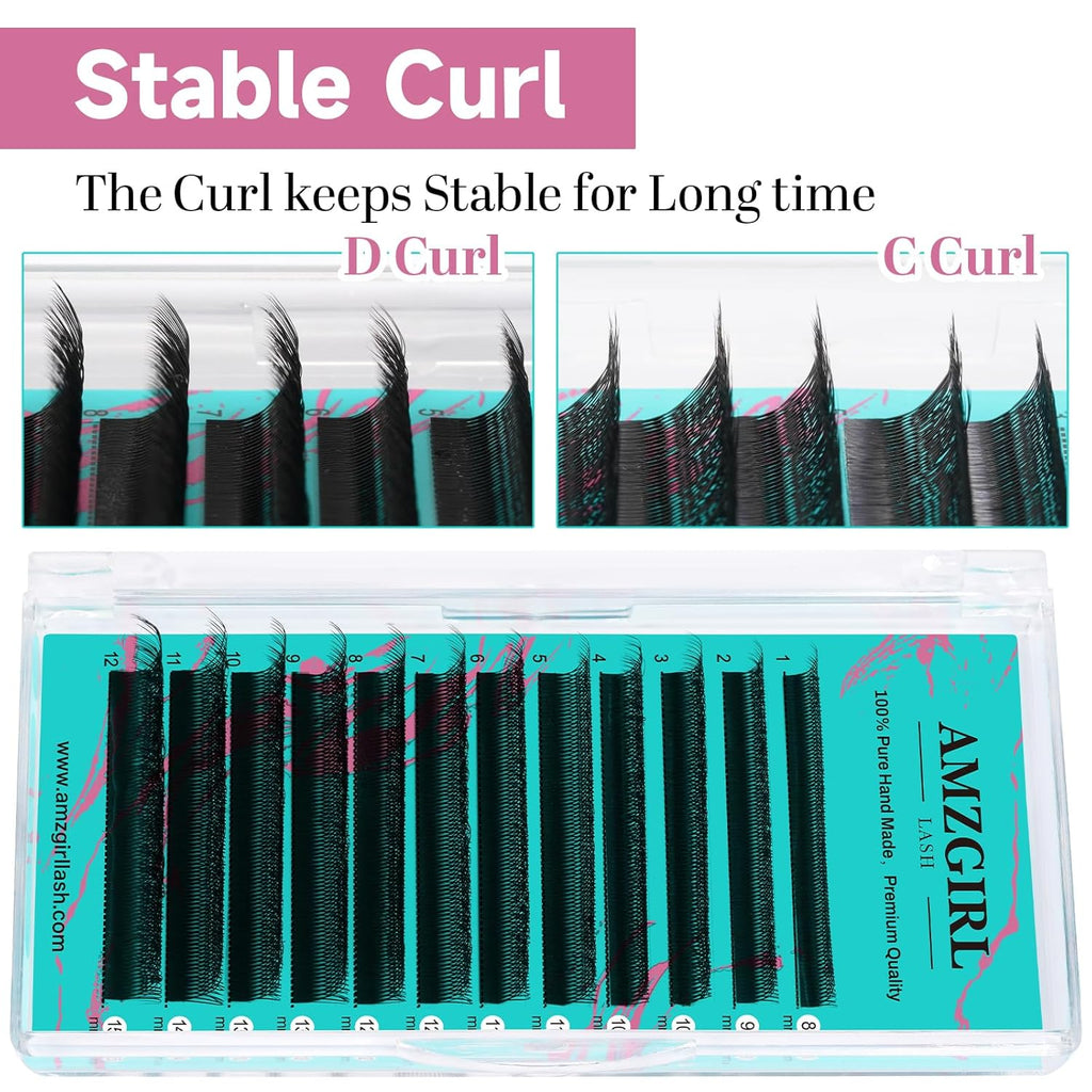 Lash Extensions Cashmere Volume Lash Extensions,6DW Premade Eyelashes Rapid Blooming Volume Eyelash Extension Mixed Tray/Single Length C D Curl for Lash Technicians(8-15mm)