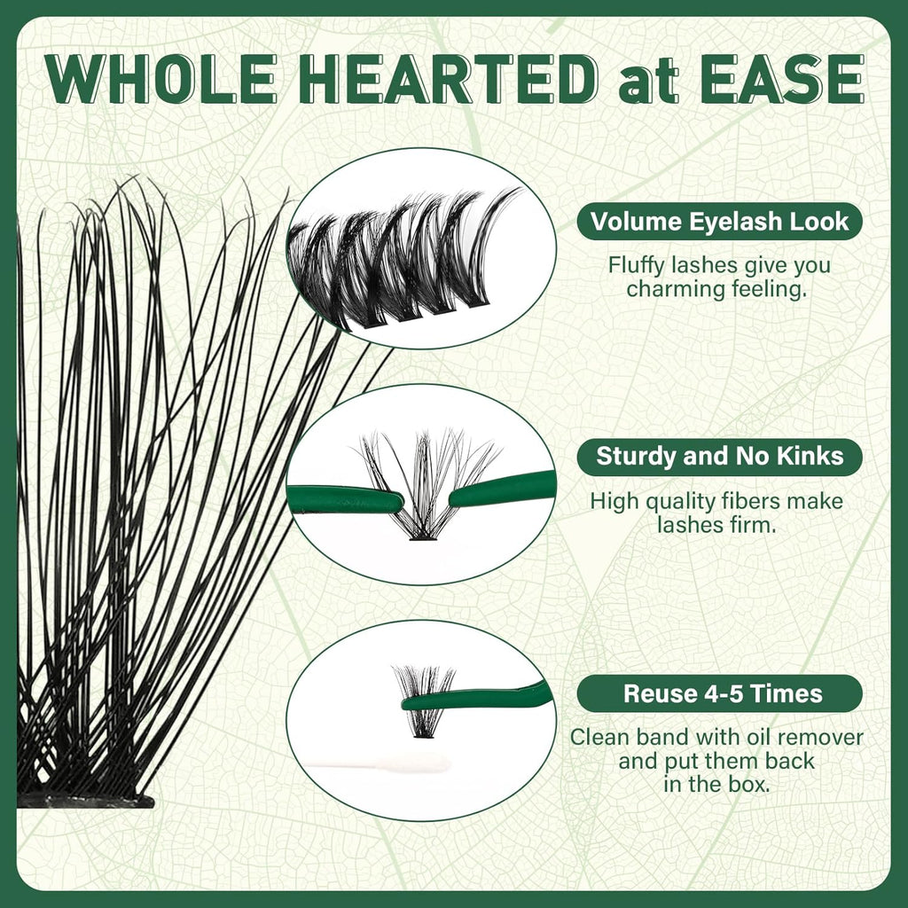 Lash Clusters 280Pcs Eyelash Clusters KEYYOU 60D+80D D Curl 9-16MIX Clusters Lashes Super Soft Wispy DIY Eyelash Extension at Home(60D+80D-D,9-16MIX)