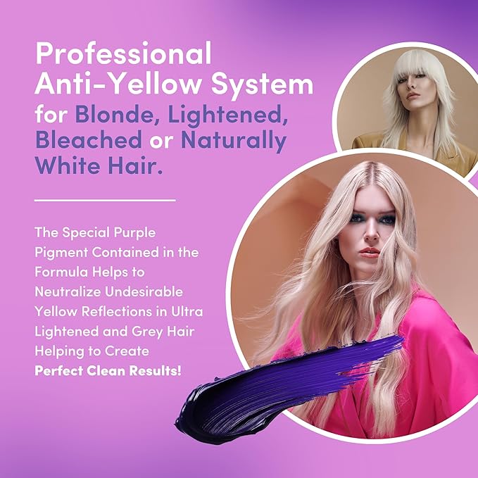 Lisap Purple Hair Mask, Light Scale Hair Care Anti Yellow Hair Toner for Blondes, Toning Blonde, White, Silver Hair & Highlights, Nourishing & Hydrating Mask, Neutralizes Brassy Tones, 16.9 fl oz