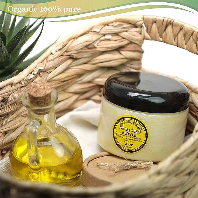 Dr Adorable 12 Oz Neem Seed Butter Pure Organic Cold Pressed Unrefined Skin Care