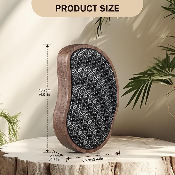 FVION Nano Glass Foot File with Bamboo Handle - Foot Scrubber Dead Skin Pumice Stone for Feet - The Ultimate Gentle Pedicure File Feet Callus Remover (Brown)