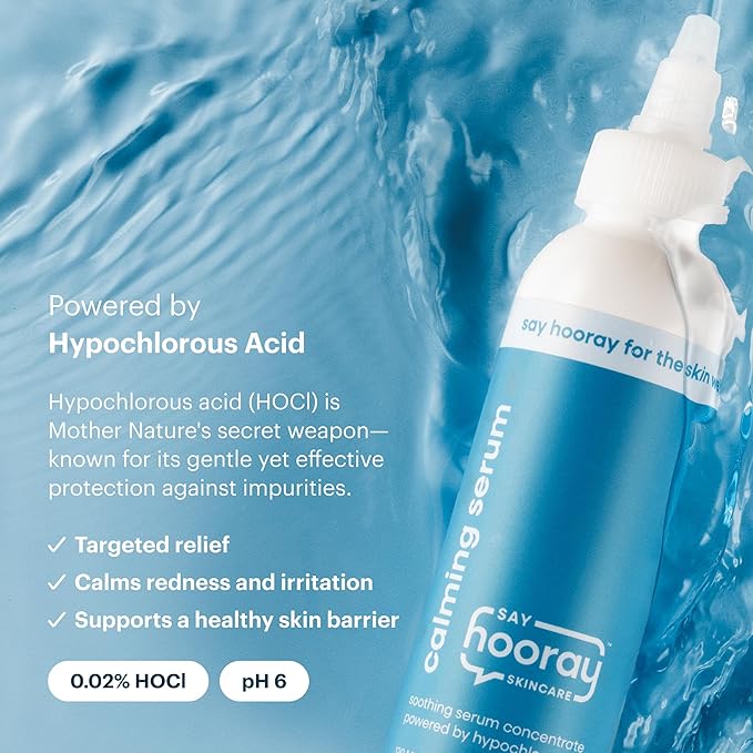 Hypochlorous Acid Calming Serum - 0.02% HOCl, 4 oz - Gentle Acne & Sensitive Skin Treatment, Reduces Redness, Soothes Irritated Skin & Minor Wounds