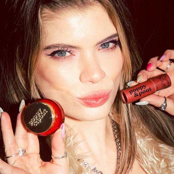 Poppy & Pout Cinnamint Jumbo Lip Balm | All Natural Lip Balms & Moisturizers | Hydrates with Beeswax, Vitamin E, Organic Coconut Oil | Cruelty-Free | Lip Balm in Recyclable Cardboard Tube