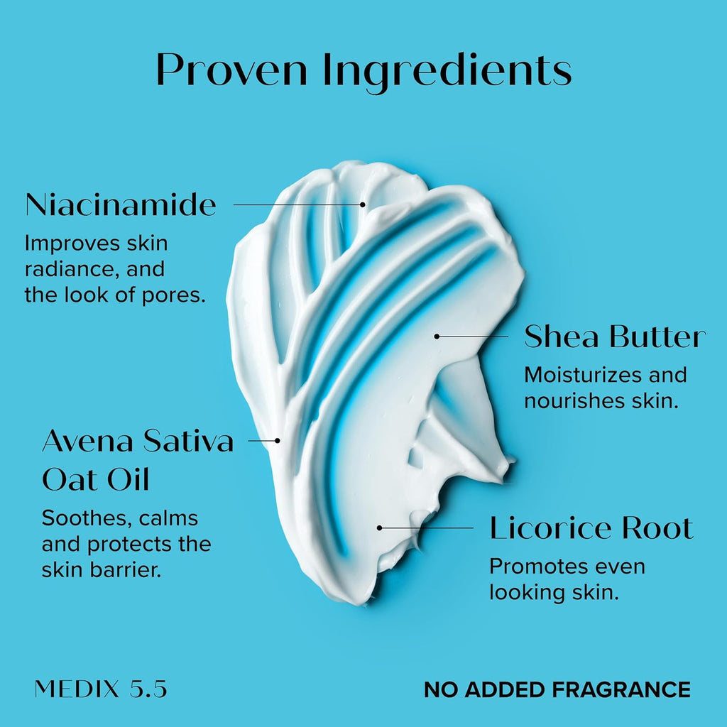 MEDIX Fragrance Free Niacinamide Face Moisturizer + Shea Butter Cream For Face & Body Lotion | Anti Aging Skin Care Firming Cream For Wrinkles, Dark Spots, Large Pores, 15 Fl Oz, 2-Pack