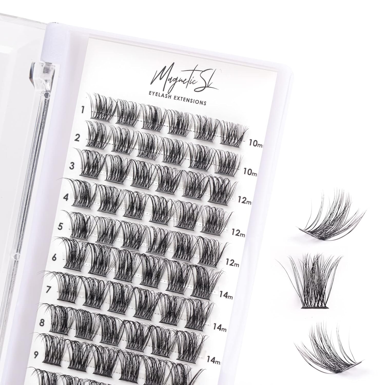 Cluster Lashes 72 Individual Lashes Clusters Eyelash Extensions False Eyelashes DIY Lash Extension Kit Reusable False Eyelashes Natural Look Mix 10-16mm C D Curl-DM17