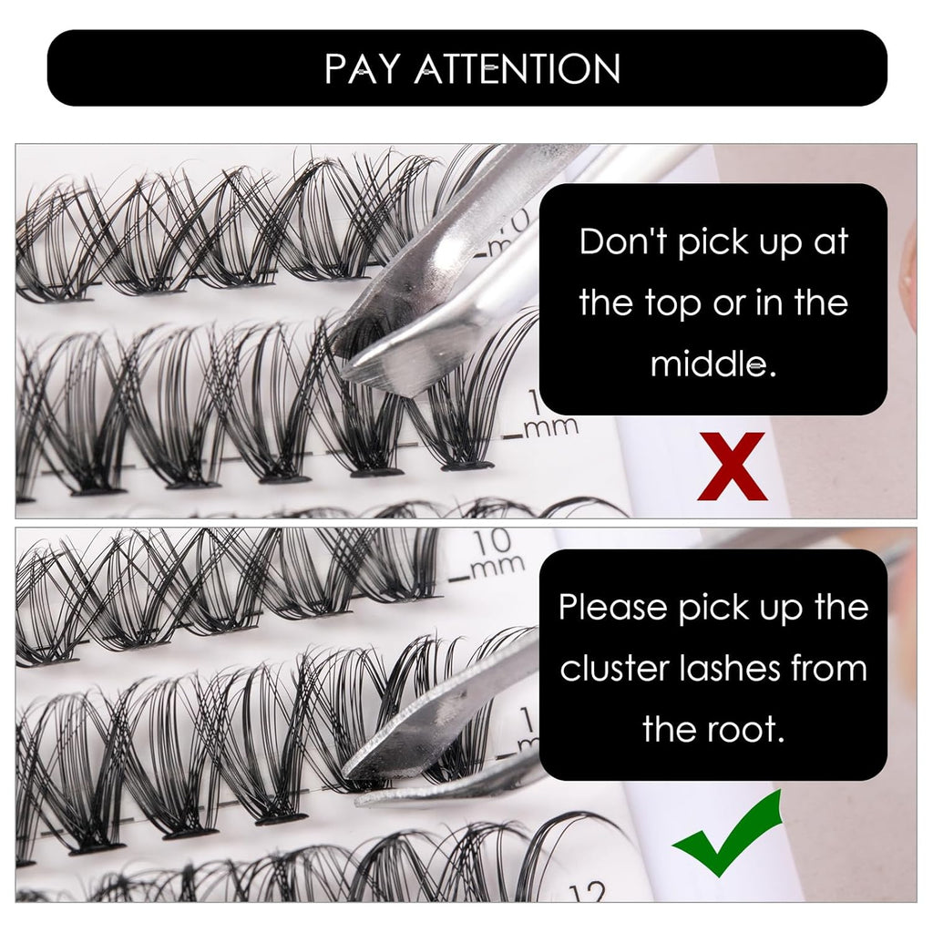 Lash Clusters 320pcs Individual Lashes 30D&40D DIY Lash Extensions D Curl Lash Clusters False Eyelashes Natural Look 10-16mm Mix Cluster Eyelash Extensions EASY TO USE (30D+40D-0.07D)