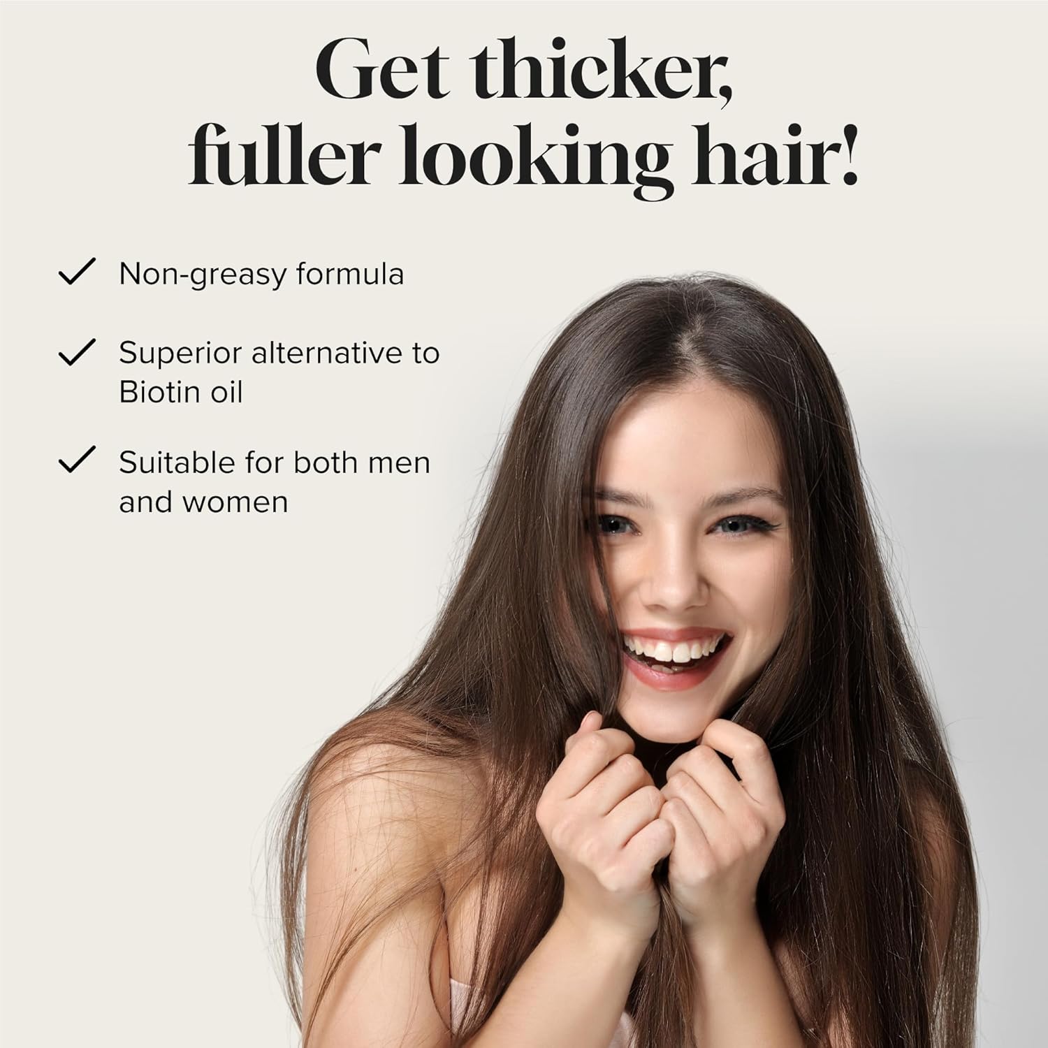 Biotin Hair Growth Serum Advanced Topical Formula To Help Grow Healthy, Strong Hair Suitable for Men and Women of All Hair Types Hair Loss Support By Pureauty Naturals 2 Fl Oz (Pack of 1)