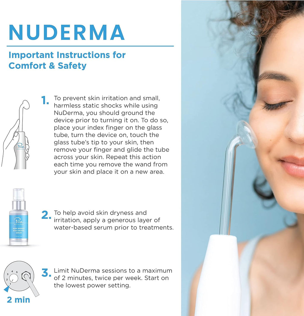 NuDerma Professional Skin Therapy Wand - Portable Skin Therapy Machine with 6 Neon & Argon Wands – Boost Your Skin – Clear Firm & Tighten