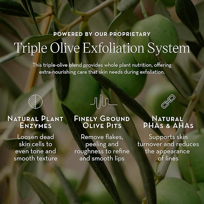 Furtuna Skin Triple Olive Lip Polish - 8ml | Exfoliating Lip Scrub for Women and Men | Lip Treatment with Olive Oil for Smooth and Refreshed Lips