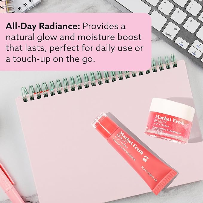 Pretty Pout Lip Kit – Exfoliating Strawberry Lip Scrub & Cherry Lip Peptide Serum | Hydrates, Smooths, and Revitalizes | Cruelty-Free & Clean Beauty